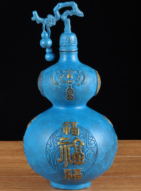 全铜福字开口葫芦摆件大号招财家居客厅玄关工艺品公司办公室装饰