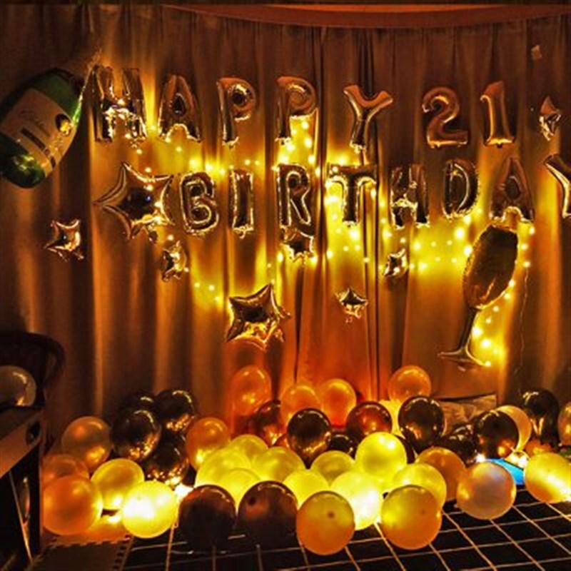 生日趴体布置背景墙生日装饰场景布置成人周岁生日气球布置套餐