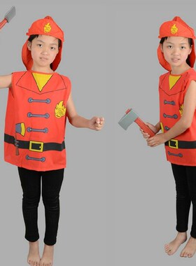 儿童节演出服装消防员服装儿童救火队员服万圣节舞会演出道具服