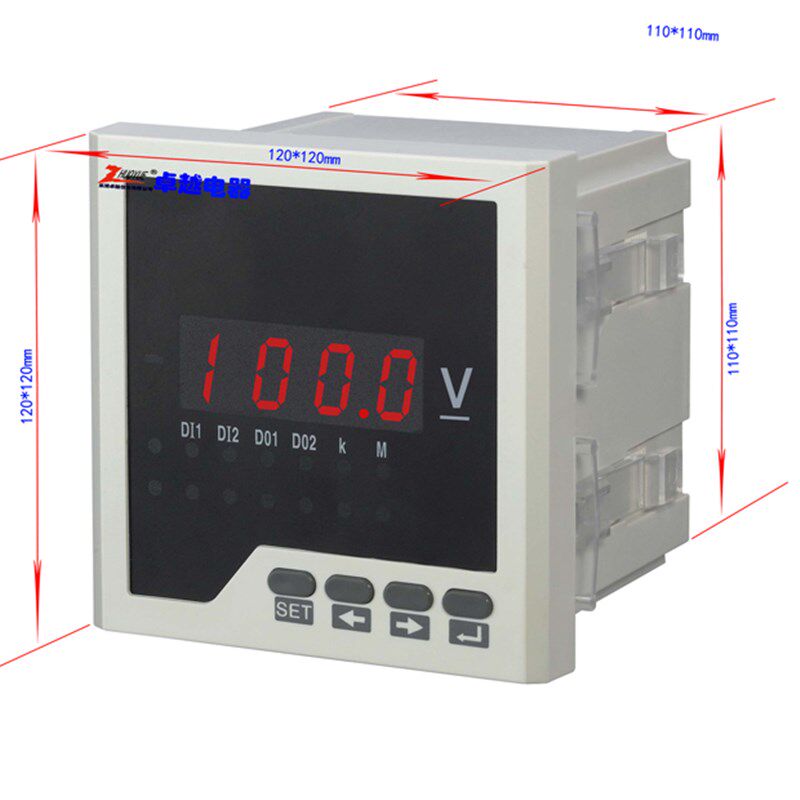 数显式电压c测量仪表尺寸120MM*120MM交流100V 直流100V 正负100V