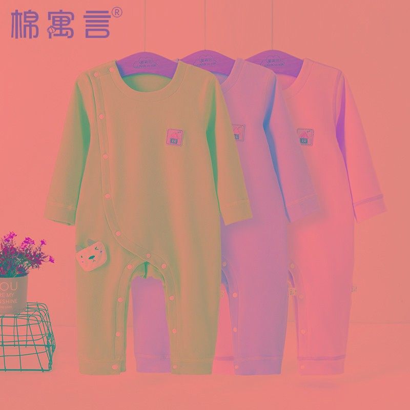 婴儿德绒连体衣男女宝宝秋冬季保暖爬服新生儿童长袖弹力发热哈衣