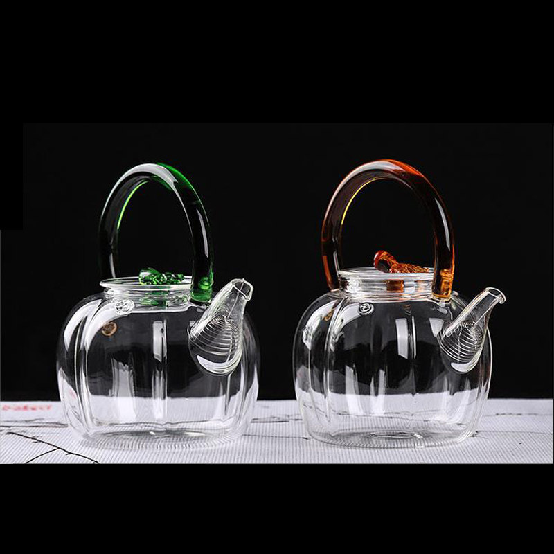 纯手工耐热耐高j温透明玻璃茶壶做水煮茶提梁壶过滤花茶壶电陶炉
