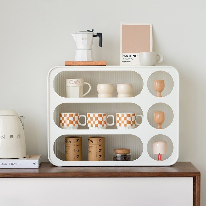 沐上北欧简f约杯架铁艺杯子收纳架桌面金属置物架奶油风白色