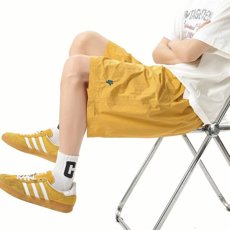 多巴胺刺绣短裤男夏季2025新款薄款休闲运动沙滩裤宽松直筒五分裤,男装,短裤,淘宝优惠券,粉丝福利购,淘宝优惠卷