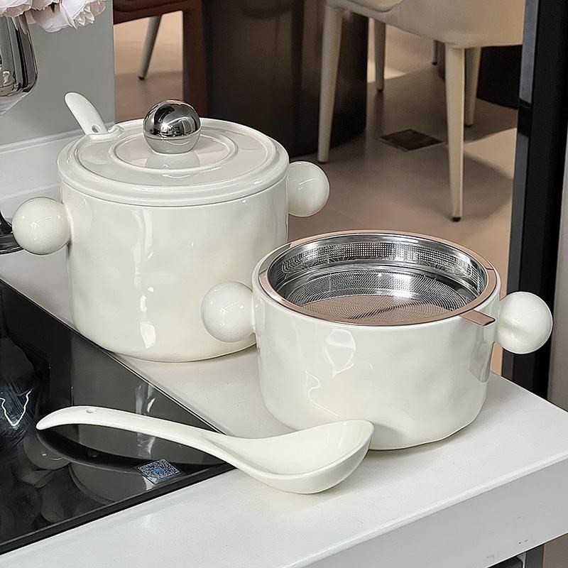 带盖猪油罐陶瓷耐高温食品级高颜值猪油灌家用可放冰箱大号装猪油