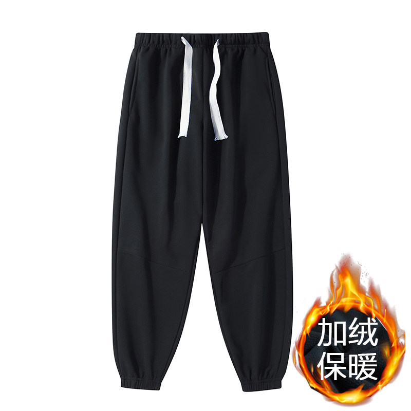 秋冬季运动裤男长裤潮束脚裤宽松休闲灰色小脚裤加绒束腿收口卫裤