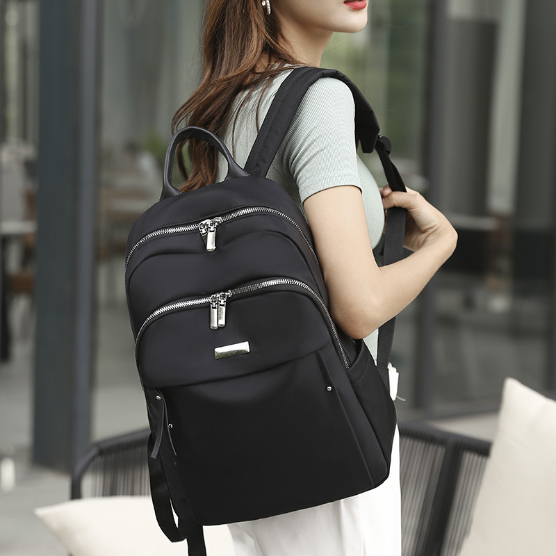 牛津布双肩背包女2022新款防水牛津布轻便百搭旅行包帆布学生书包