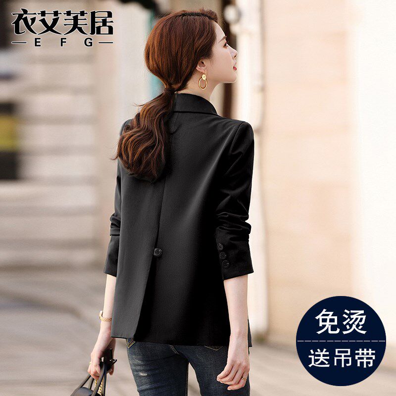 休闲西装外套女士春夏季2024新款高级设计感小众气质黑色西服上衣