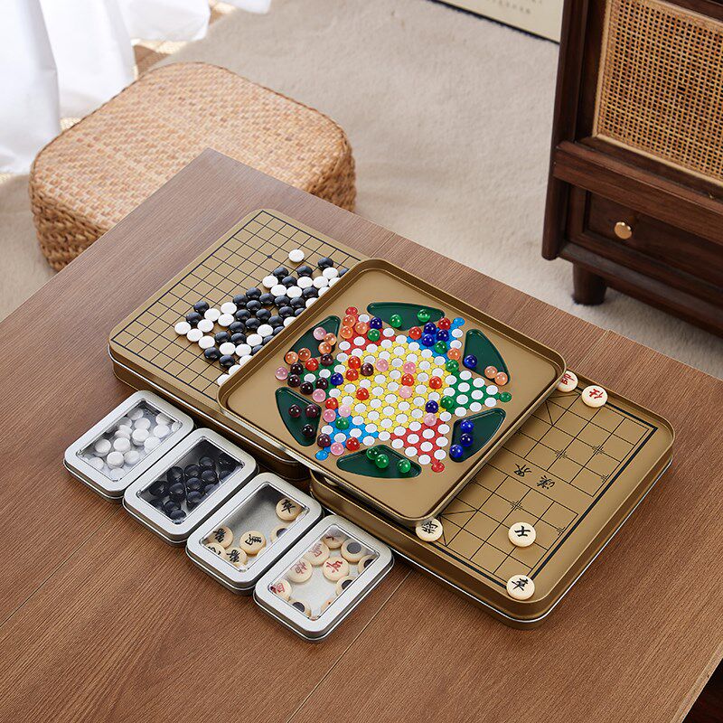 折叠磁吸围棋五子棋迷你小棋盘便携跳H棋象棋收纳方便围炉煮茶棋