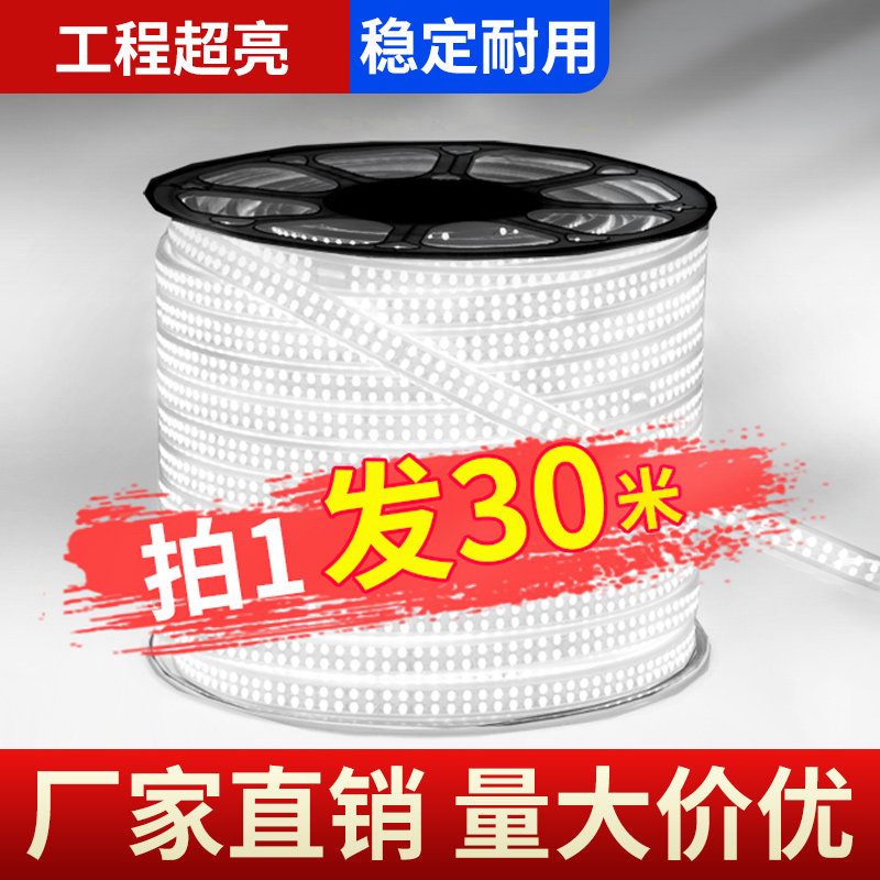 工程led灯带g条户外白光超亮防水变三色吊顶软灯条长线灯客厅220V