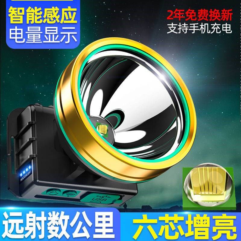 led头灯强光充电m超q亮远射头戴式超长续航电筒户外照明灯黄光夜