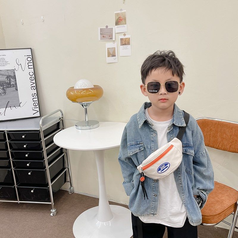 胸包男童帆布小宝宝外出包包帅气百搭时尚小童迷R你运动潮童斜挎