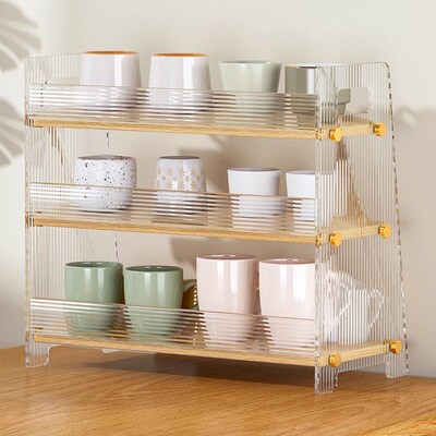 餐桌收纳神器桌面置物架零食茶几收纳盒客厅桌上柜内多层杯子整理