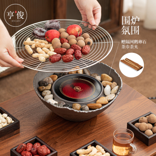 围炉黑晶炉网红全套泡茶煮茶器家用户外茶具玻璃煮茶烧水壶烤泡茶
