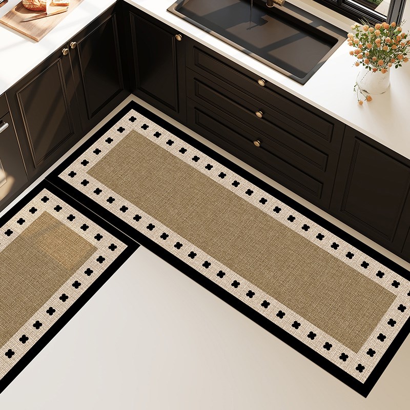 科技皮厨房地垫防滑防油可擦免洗转角厨房垫地毯耐脏吸水整铺脚垫