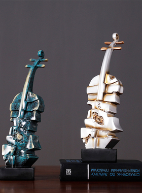 小提琴乐器摆件美式家居装饰品客厅电视柜酒柜酒吧台音乐厅艺术品