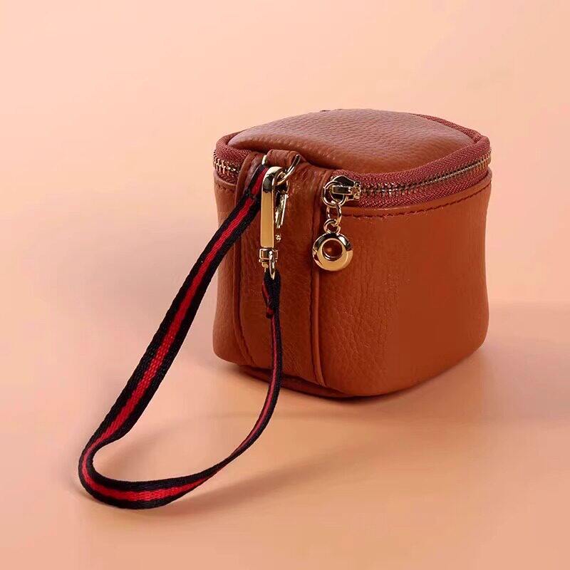 新款欧美时尚迷你钥匙手串收纳挂包简约真皮质感耳机口红零钱包