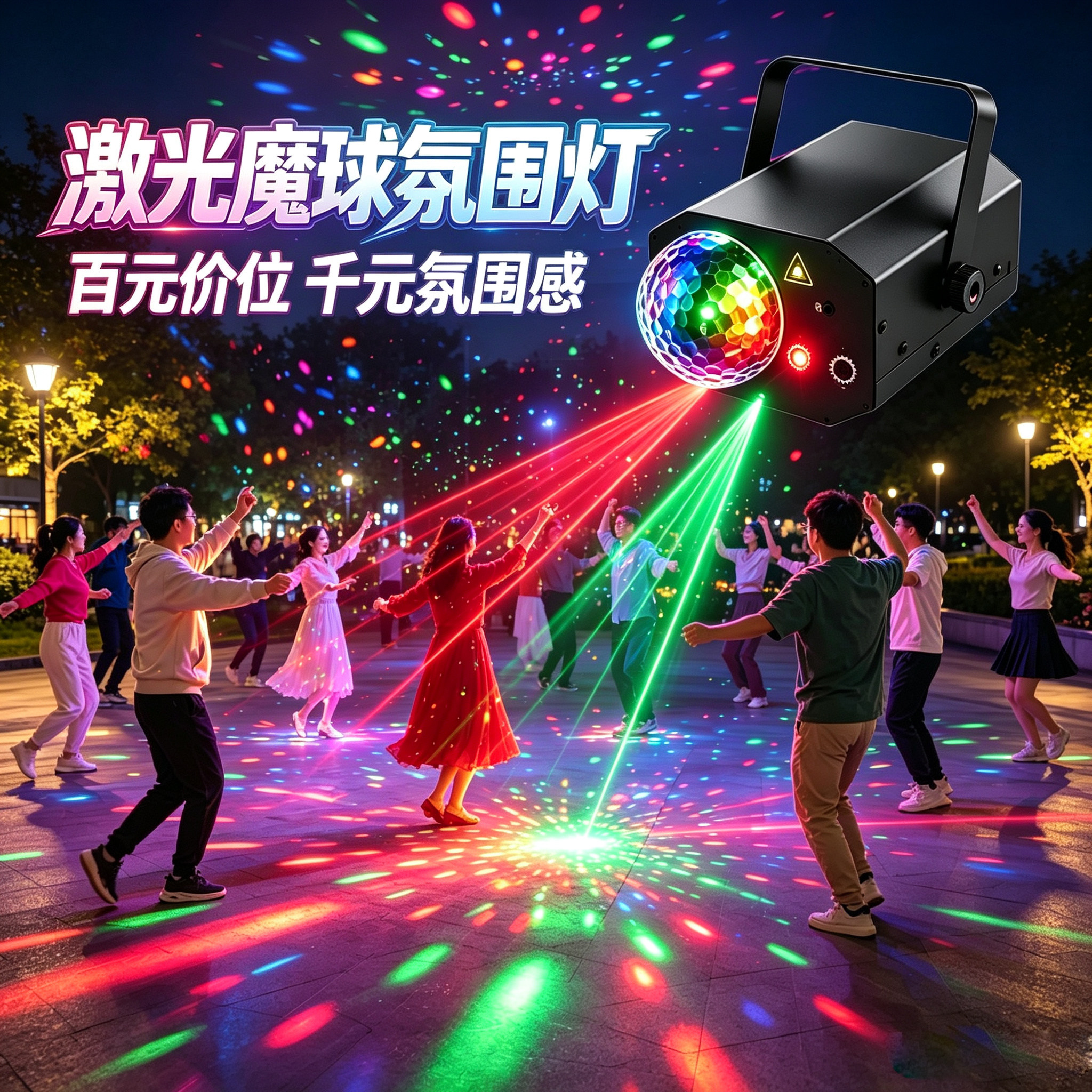 家用ktv氛围灯随音乐节奏包厢酒吧舞台灯光旋转镭射灯声控激光灯