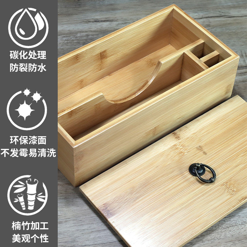竹制多功能筷子盒筷架商用带盖防尘饭店专用筷勺收纳盒桌面筷篓筒,餐饮具,餐具笼/架,淘宝优惠券,粉丝福利购,淘宝优惠卷