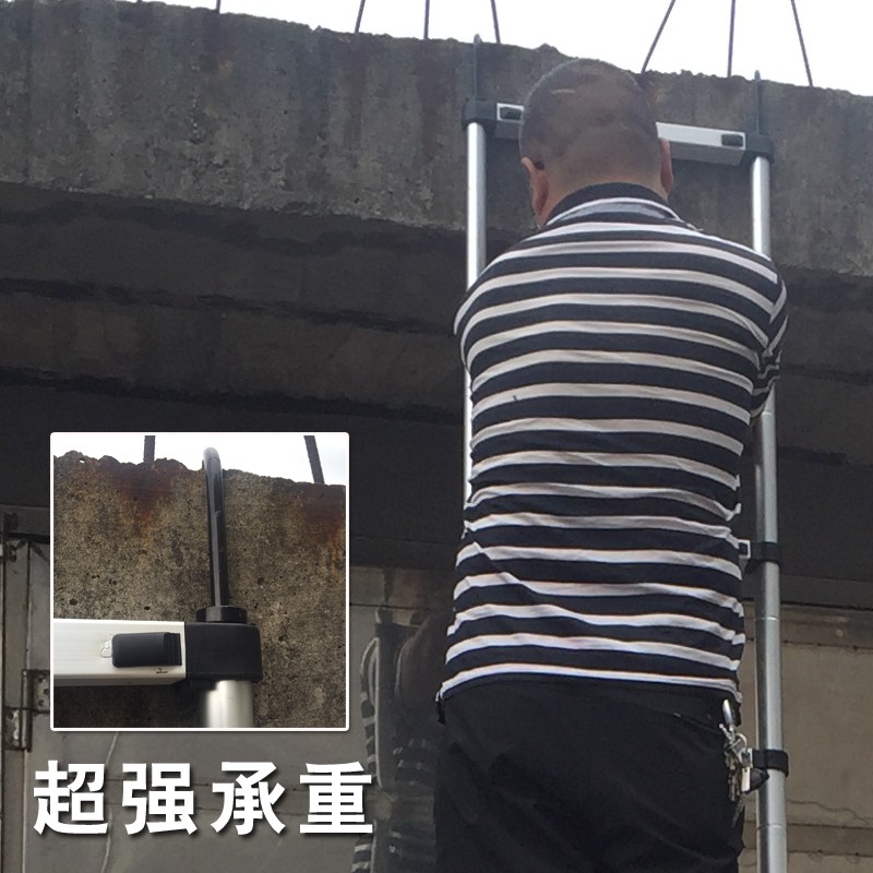 加厚铝合金梯子带钩伸缩梯家用梯工程梯直梯阁楼梯爬梯便携梯升降