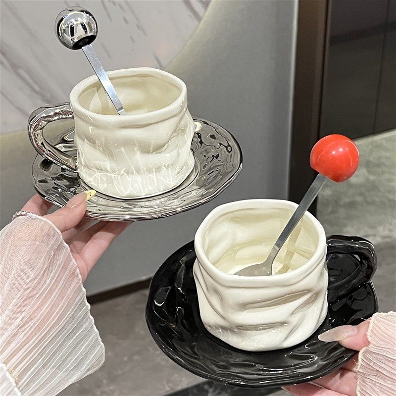 高颜值轻奢咖啡杯高档精致女生陶瓷欧式下午茶茶具杯碟套装高级感,餐饮具,咖啡杯,淘宝优惠券,粉丝福利购,淘宝优惠卷