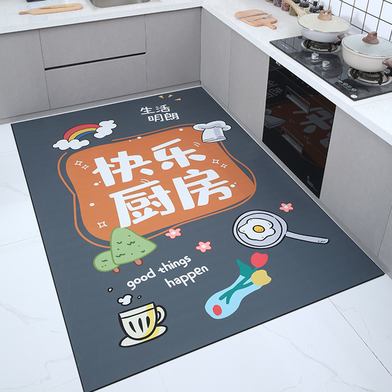 硅藻泥厨房地垫防滑防油吸水垫子可擦洗地毯家用满铺耐脏脚垫