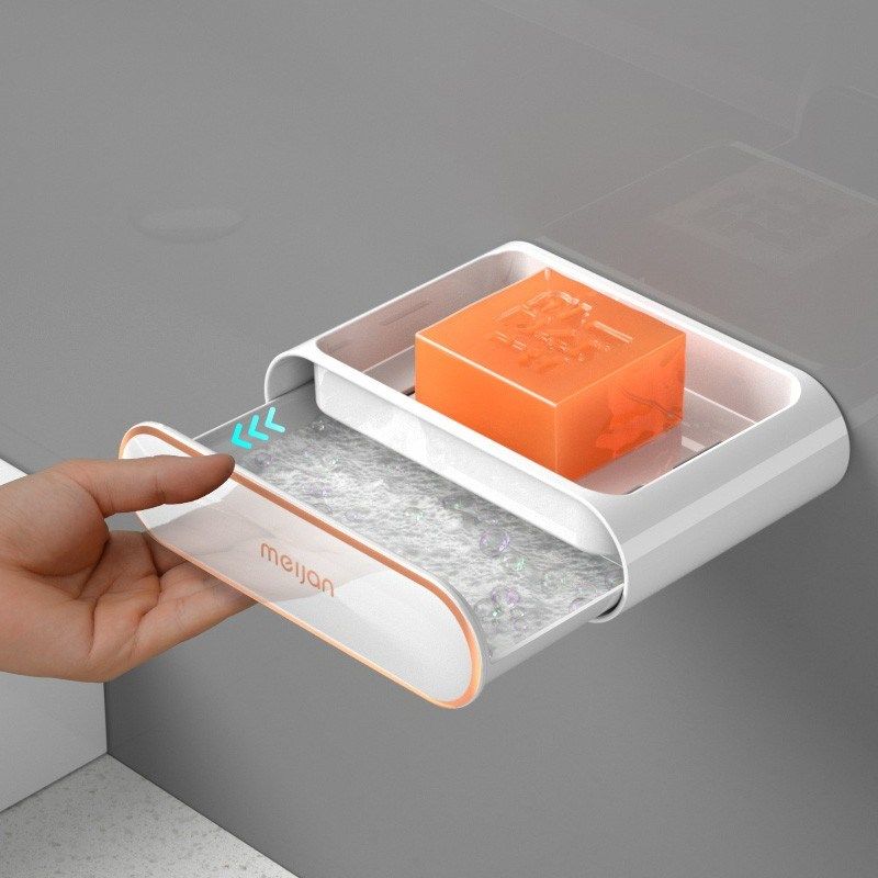 肥皂盒壁挂式卫生间免打孔双层肥皂沥水盒家用浴室收纳香皂置物架,家庭/个人清洁工具,皂盒,淘宝优惠券,粉丝福利购,淘宝优惠卷