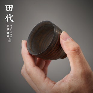 职人手作仿宋鎏金主人杯闻香杯功夫茶具小茶杯 景德镇黑陶品茶杯