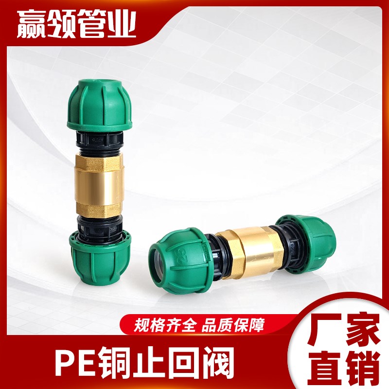 PE管道止回阀PVC免热熔免胶粘速接单向阀4分6分2寸4寸快接止逆阀