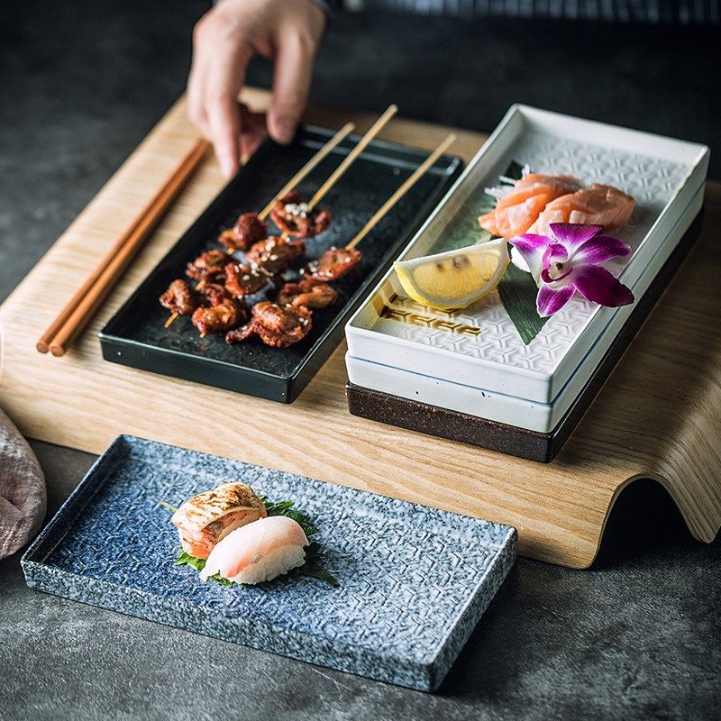 长方形盘子寿司盘三文鱼刺身盘商用平盘烧鸟炸串盘烤肉盘日式餐具,餐饮具,盘,淘宝优惠券,粉丝福利购,淘宝优惠卷