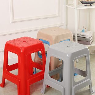 板凳 高凳餐桌圆凳塑胶家用加厚 塑料凳子 方凳 椅子凳子成人