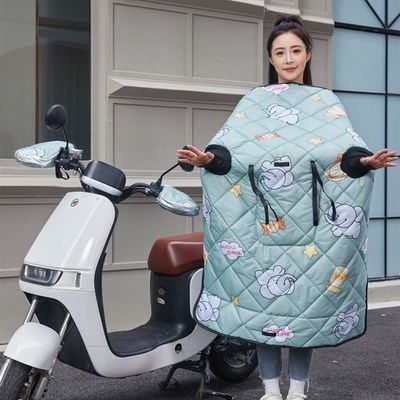 分体式电动电瓶车挡风被冬季加绒加厚摩托车冬款防雨防水防风罩大