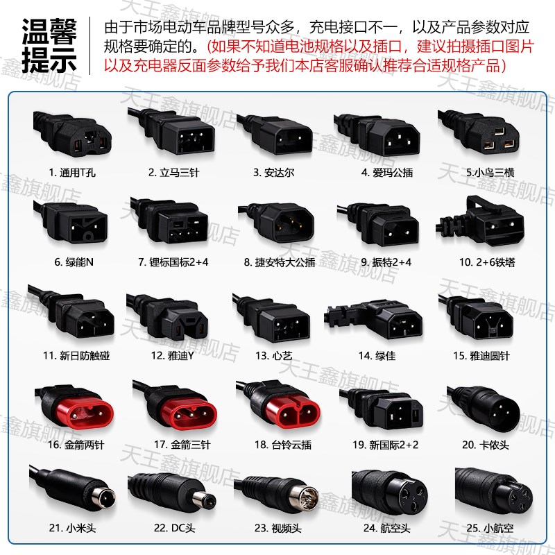 锂电池电动电瓶车充电器48V54.6V58.4V58.8V2A3A5A18650锂电通用