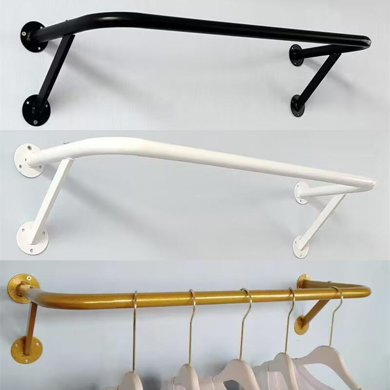 2025新款晾衣杆固定式侧墙晾衣架壁挂式挂衣杆室内简易不锈钢支架