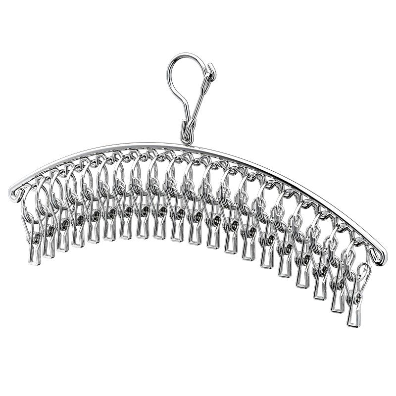 2025新款多夹子晾衣架不锈钢晒袜子架多功能内衣宿舍神器袜架阳台