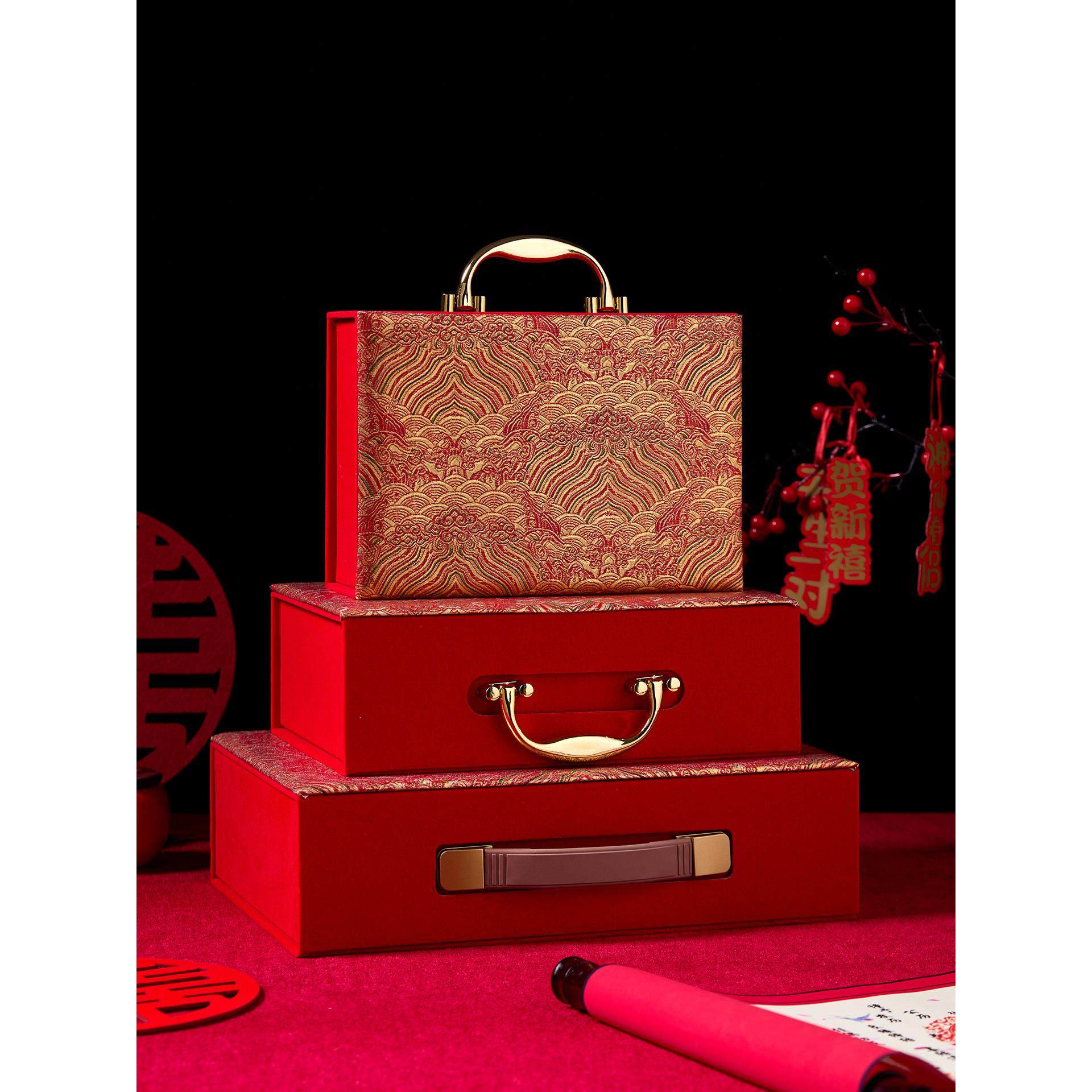 彩礼钱盒子酒红高档礼金箱聘金聘礼盒礼金盒10万20万订婚现金礼盒,节庆用品/礼品,礼金箱,淘宝优惠券,粉丝福利购,淘宝优惠卷