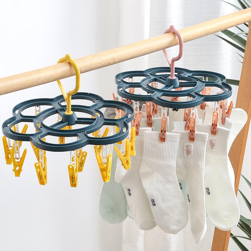 2025新款晒袜子神器多夹子衣架家用晾衣挂钩夹宿舍用晒袜架挂衣服