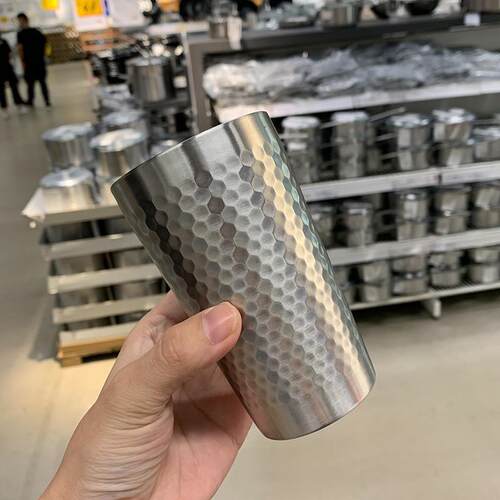 【严选臻品】日本锤纹不锈钢杯复古收藏日式手工双层304水杯啤酒