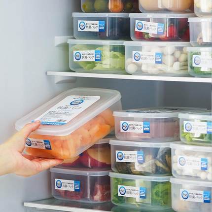 【天猫正品】日本冰箱收纳盒保鲜盒食品级冷冻室专用肉类双开门冰