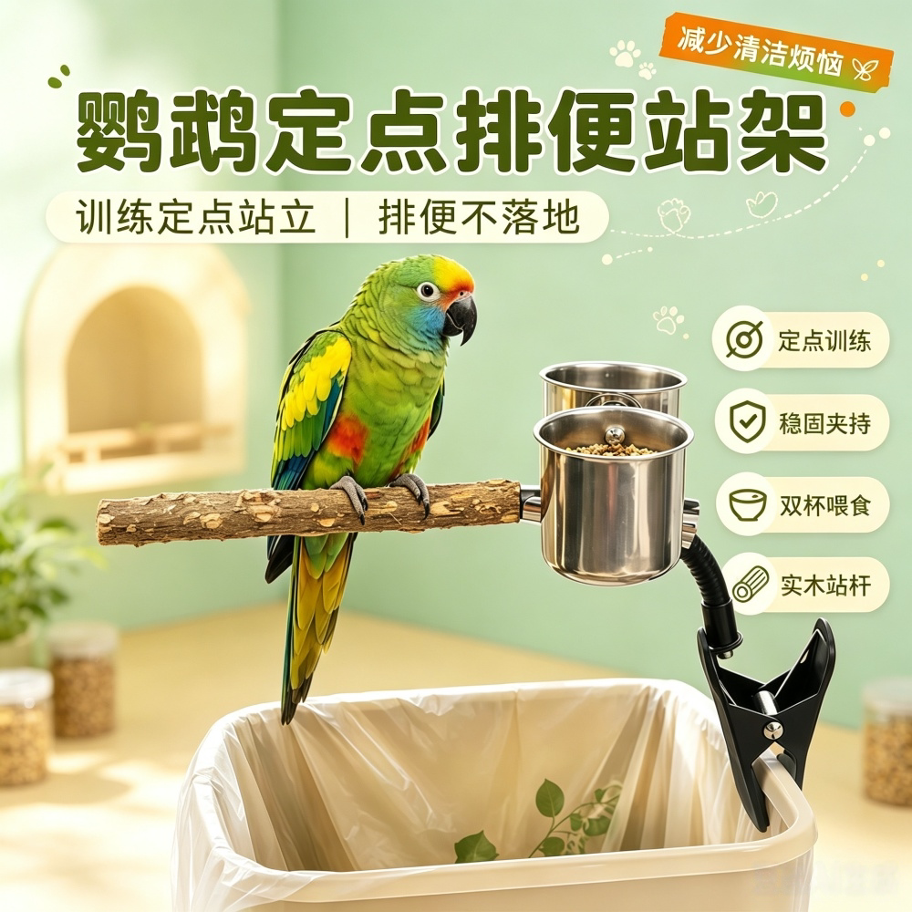 宠帮仕鹦鹉定点排便夹图片