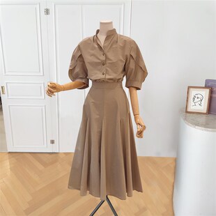 2025夏季新款大摆衬衣裙连衣裙流行女装时尚穿搭裙子潮流夏装