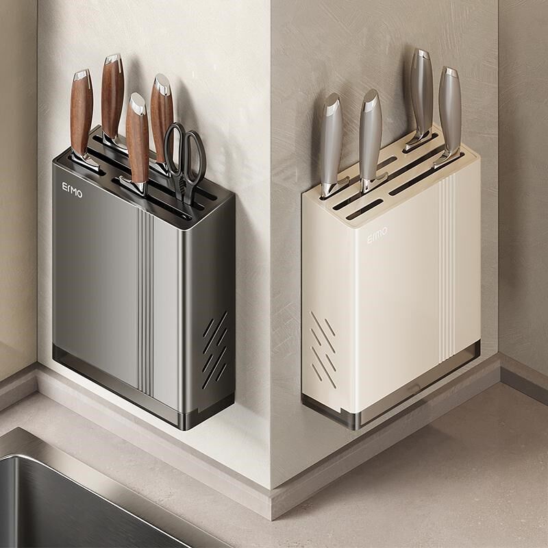 刀架菜刀专用架壁挂厨房高端刀具收纳架免打孔多功能筷子筒置物架