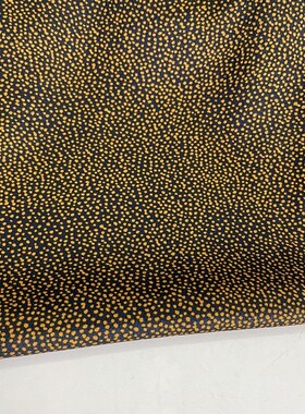 D373夏季黑底小黄点印花缎面雪z纺布头 柔软透气垂感连衣裙diy面