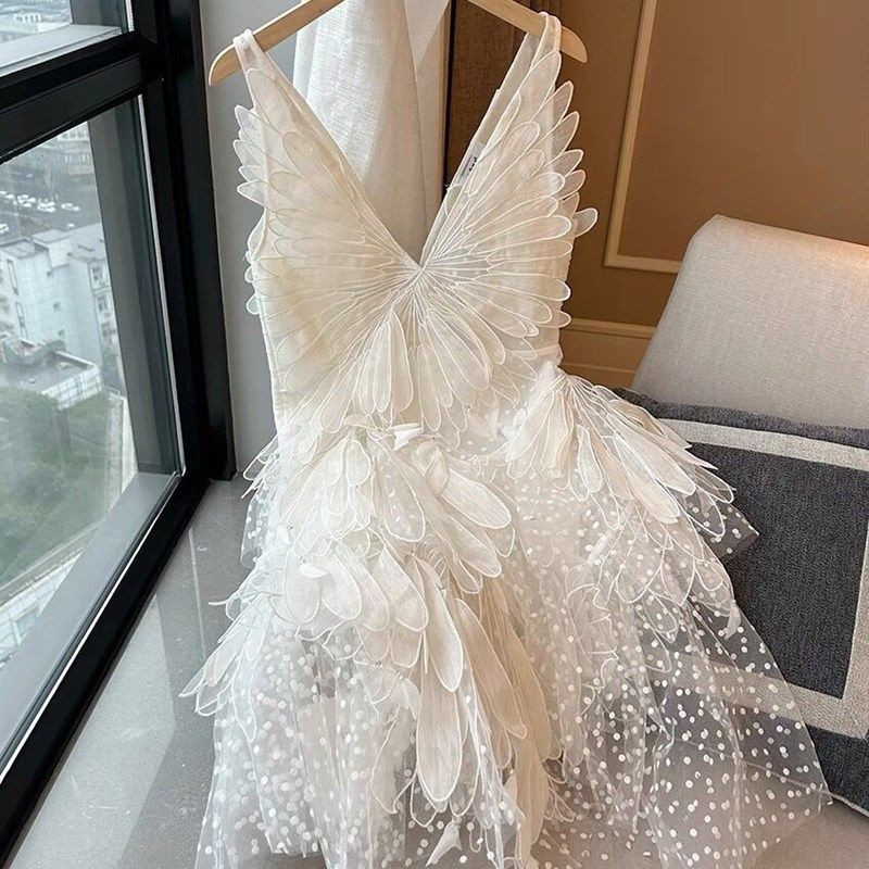 蕾丝法式复古连衣裙女高级感夏季生日裙设计感公主蓬蓬裙仙女长裙