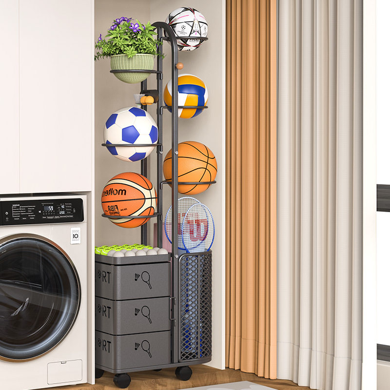 篮球收纳架家用落地置物架玩具瑜伽整理收纳筐运动器材架置物架子,收纳整理,运动器材收纳用具,淘宝优惠券,粉丝福利购,淘宝优惠卷