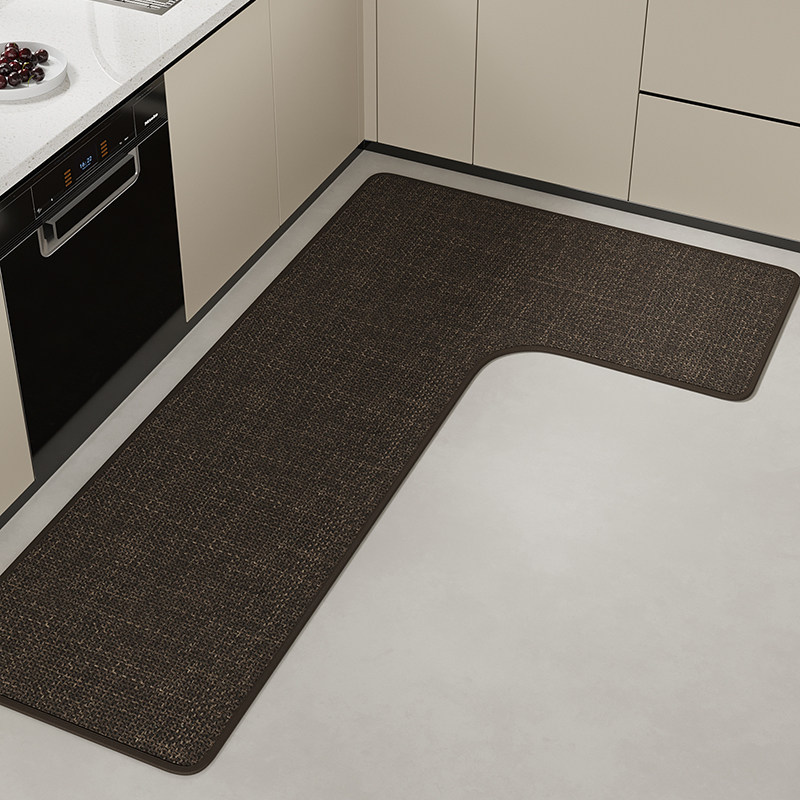 厨房吸水防滑专用地垫L型耐脏免洗吸油地毯满铺简约高级感脚垫子