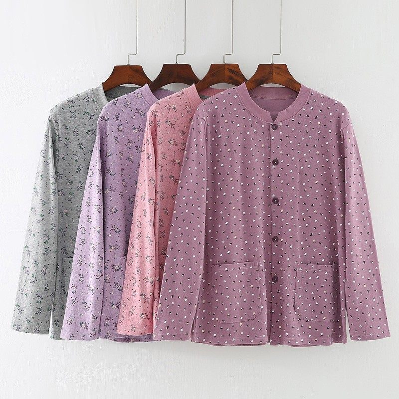 中老年人纯棉大码单件秋衣对襟开衫女上衣棉毛衫老人长袖保暖内衣,女士内衣/男士内衣/家居服,保暖上装,淘宝优惠券,粉丝福利购,淘宝优惠卷