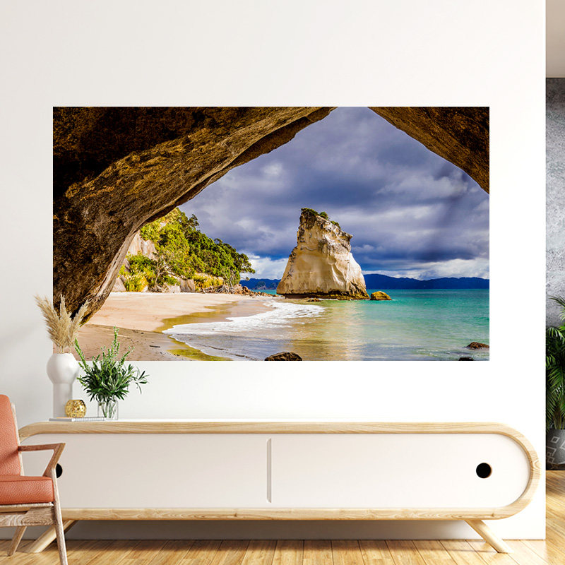 海岸风景电视机防尘罩套盖布55寸65寸75寸86寸电视套防尘2024新款