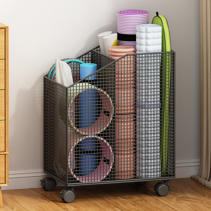 瑜伽垫收纳筐带轮健身器材收纳架家用运动器材收纳神器夹缝置物架,收纳整理,运动器材收纳用具,淘宝优惠券,粉丝福利购,淘宝优惠卷