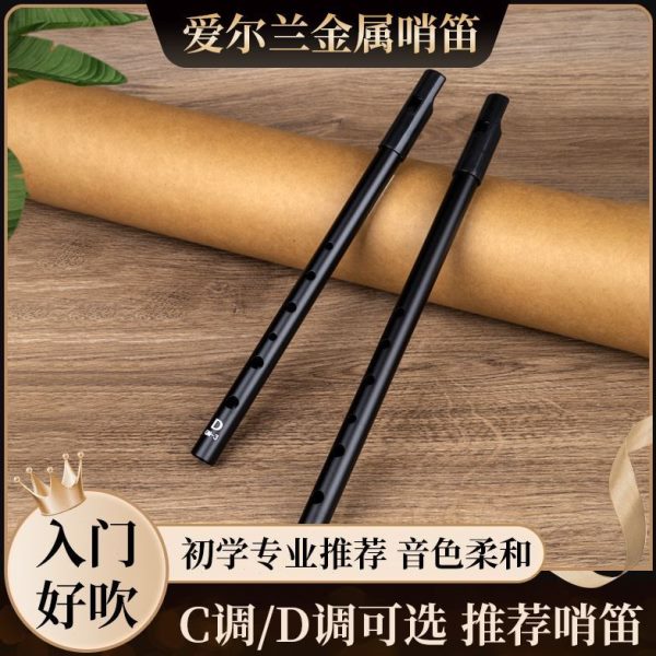 竖笛Dc调专业级金属高音质小笛爱尔兰哨孔新款初学者调笛子六乐器